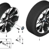 BMW Alufelge Y-Speiche 874i bicolor (jet black uni/hochglanzpoliert) E-8Jx21 ET46 X2 U10