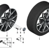 BMW Alufelge Y-Speiche 887M jet black uni/glanzgedreht 7,5Jx19 ET32 X3 G01 X4 G02