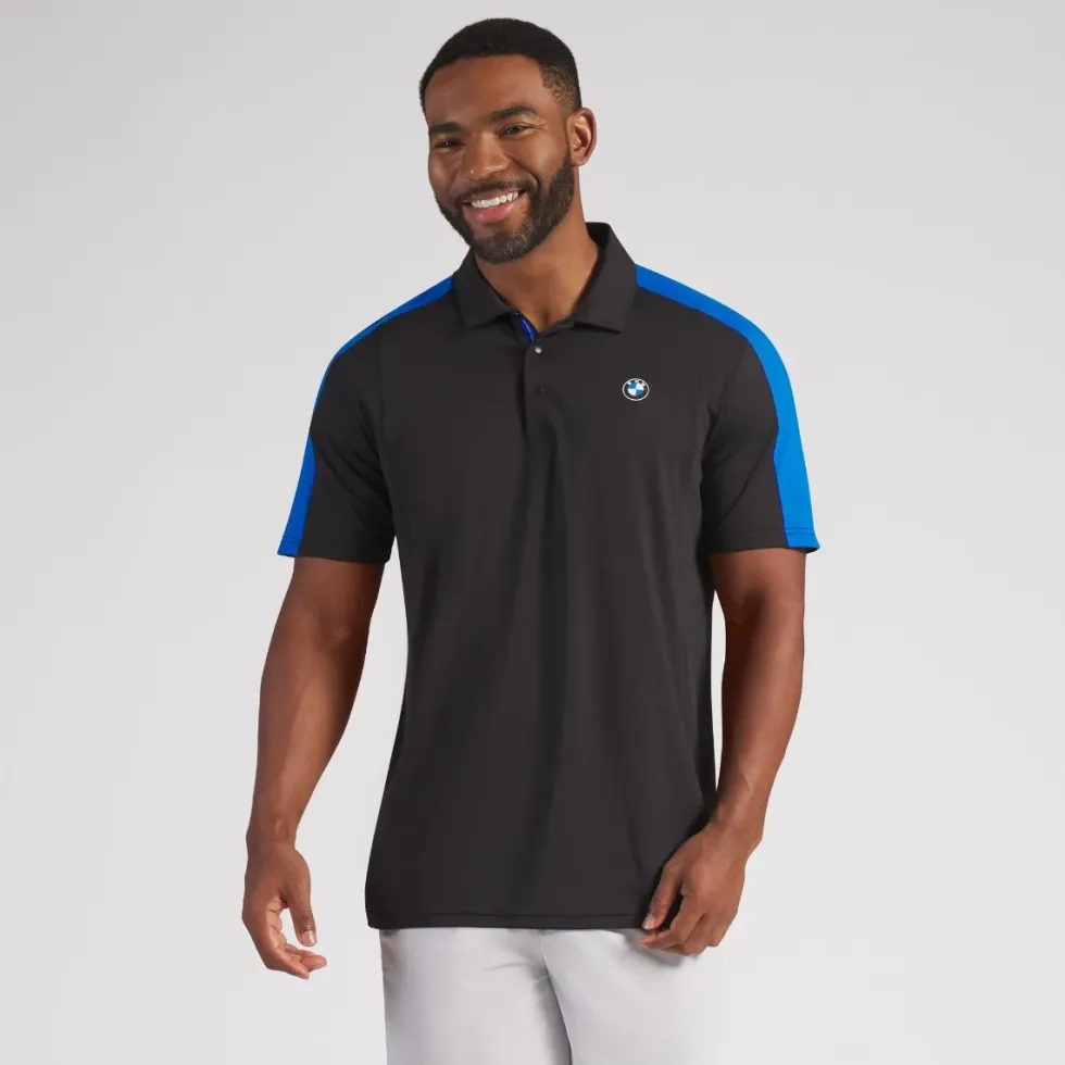 BMW Blocked Poloshirt Herren schwarz-blau