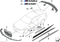 BMW Frontziergitter Carbon 4er G22 G23