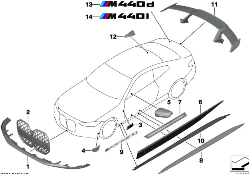 BMW Frontziergitter Carbon 4er G22 G23