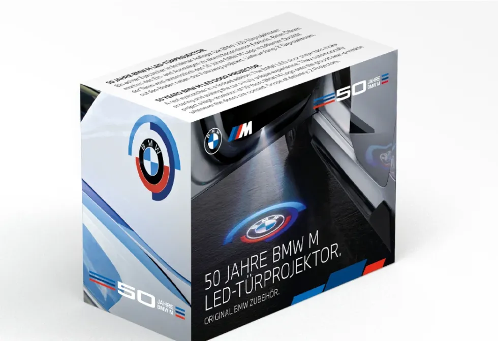 BMW M 50 Jahre LED-Türprojektoren 50mm 1er F40 2er F44 G42 3er G20 G21 G28 G80 4er G22 G23 G26 G82 G83 Z4 G29