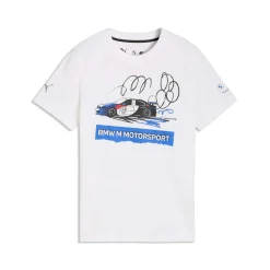 BMW M Motorsport Kids Sportswear Auto-Grafik T-Shirt Kinder weiß