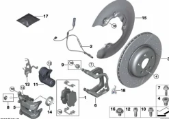 BMW M Performance Bremsscheibe belüftet angelocht hinten 2er G42 3er G20 G21 4er G22 G23 G26