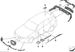 BMW M Performance Frontaufsatz Schwarz hochglänzend links X3 G45