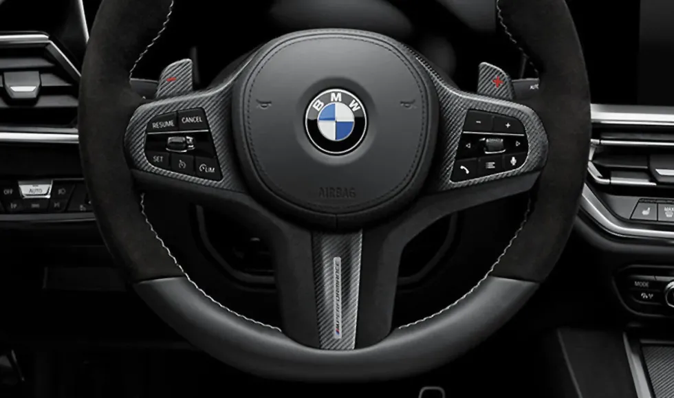 BMW M Performance Lenkrad Abdeckung Leder / Carbon 1er F40 2er F44 G42 3er G20 G21 M3 G80 4er G22 G23 G26 M4 G82 G83 Z4 G29