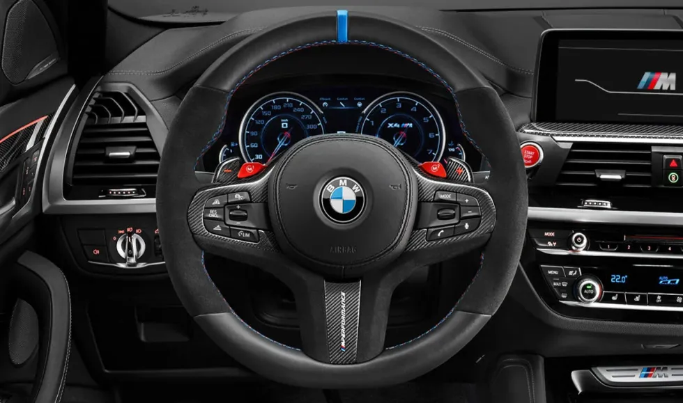 BMW M Performance Lenkradblende Carbon/Alcantara 5er G30 G31 M5 F90 6er G32 8er G14 G15 G16 M8 F91 F92 F93 X3 G01 X3M F97 X4 G02 X4M F98 X5 G05 X5M F95 X6 G06 X6M F96 X7 G07