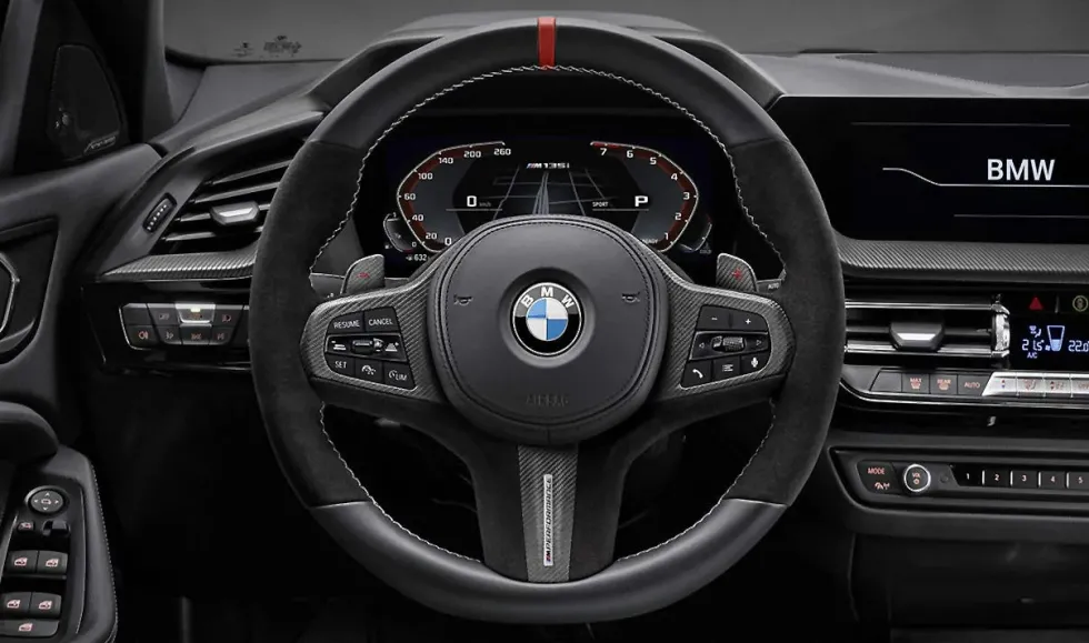 BMW M Performance Lenkradblende Carbon/Leder 5er G30 G31 M5 F90 6er G32 8er G14 G15 G16 M8 F91 F92 F93 X3 G01 X3M F97 X4 G02 X4M F98 X5 G05 X5M F95 X6 G06 X6M F96 X7 G07