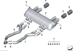 BMW M Performance Nachschalldämpfer mit Abgasklappe 2er G87 M3 G80 G81 M4 G82