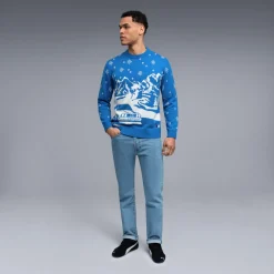 BMW M Pullover mit Weihnachtsmotiv Unisex blau