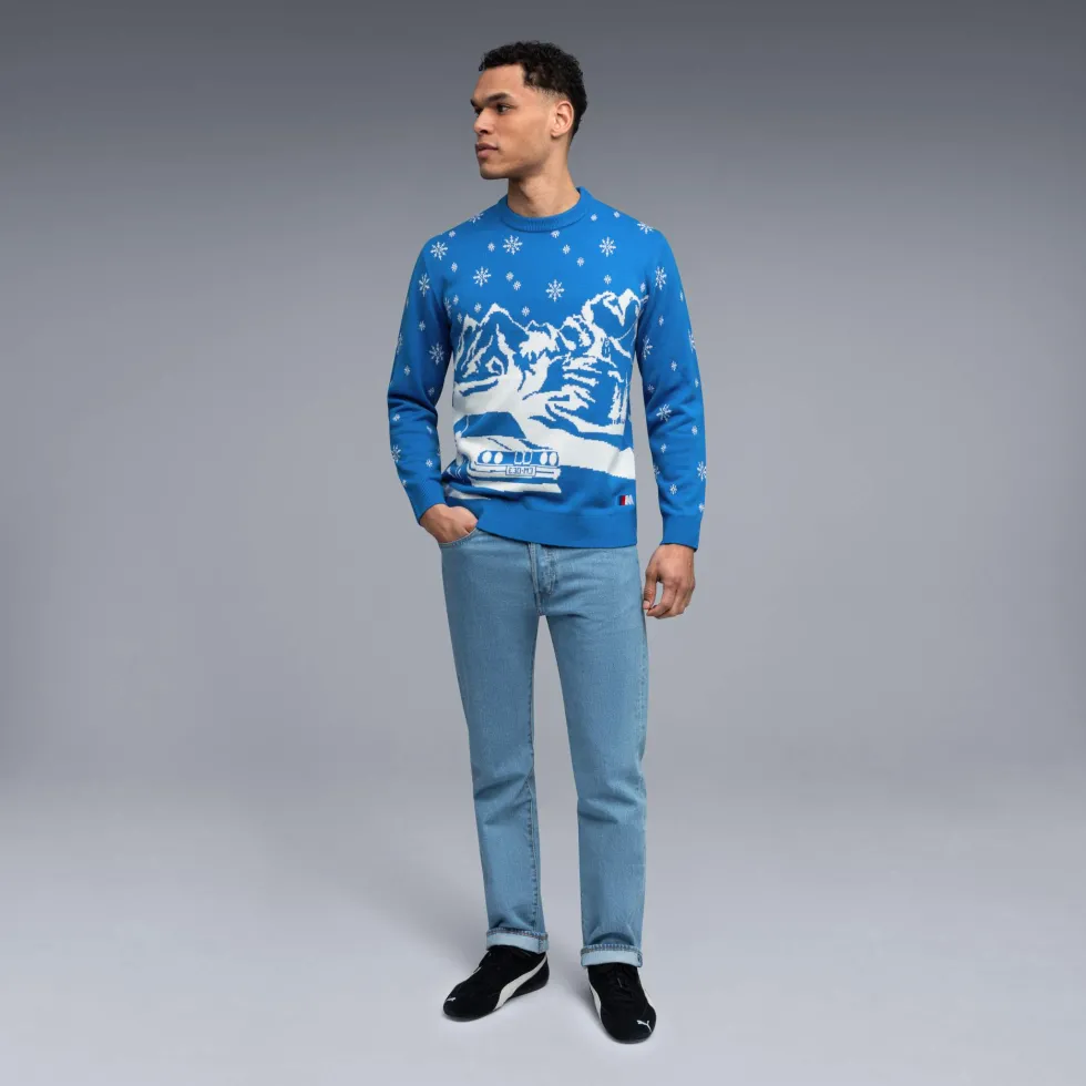 BMW M Pullover mit Weihnachtsmotiv Unisex blau