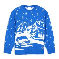 BMW M Pullover mit Weihnachtsmotiv Unisex blau