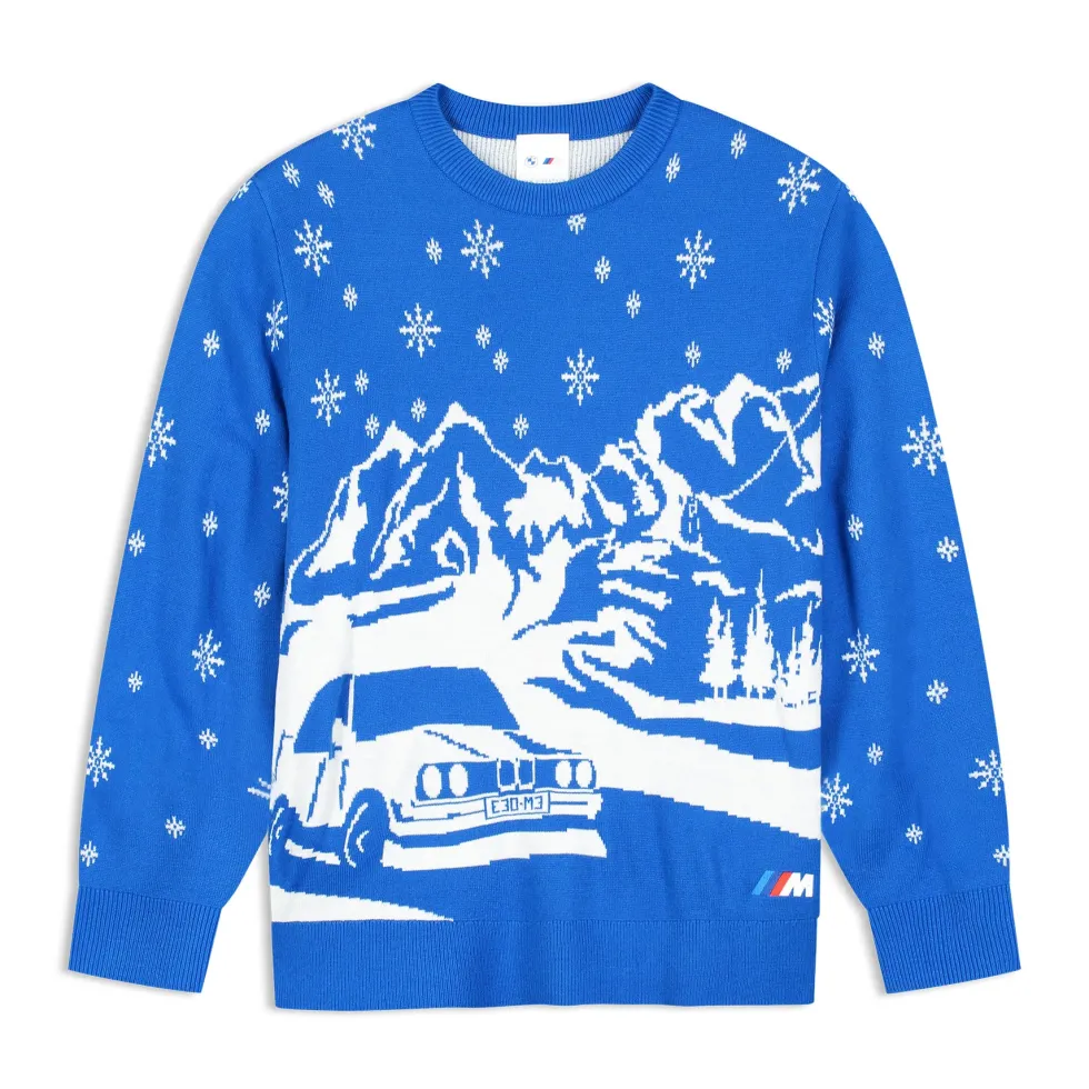 BMW M Pullover mit Weihnachtsmotiv Unisex blau