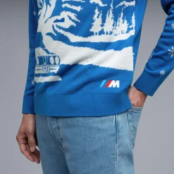 BMW M Pullover mit Weihnachtsmotiv Unisex blau