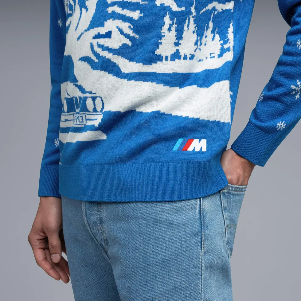 BMW M Pullover mit Weihnachtsmotiv Unisex blau