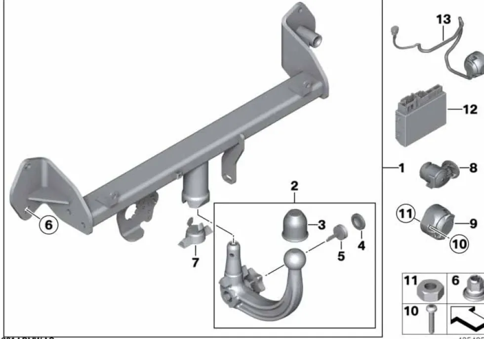 BMW Satz Anhängekupplung abnehmbar 5er F10 F11