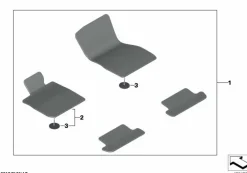BMW Satz Fußmatten Velours (4-teilig) M-Performance anthrazit 8er G14 G15 M8 F91 F92