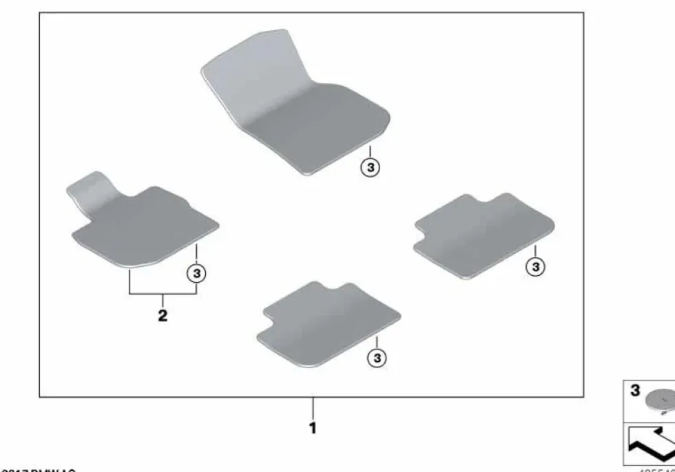 BMW Satz Fußmatten Velours (4-teilig)M Paket iX3 G08 X3 G01 X3M F97 X4 G02 X4M F98