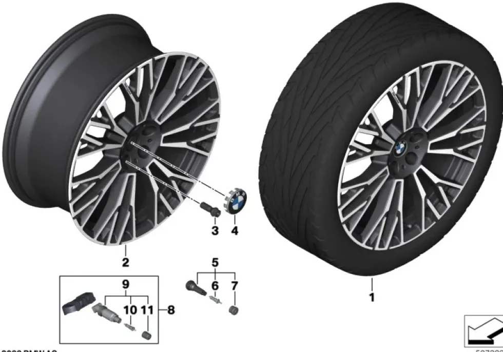 BMW Scheibenrad Leichtmetall Orbitgrau X5 G05 X6 G06