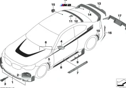 BMW Schriftzug schwarz lackiert M2 G87