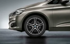 BMW Sommerkompletträder Doppelspeiche 361 bicolor (orbitgrey / glanzgedreht) 18 Zoll RDCi 1er F40 2er F44 Bridgestone