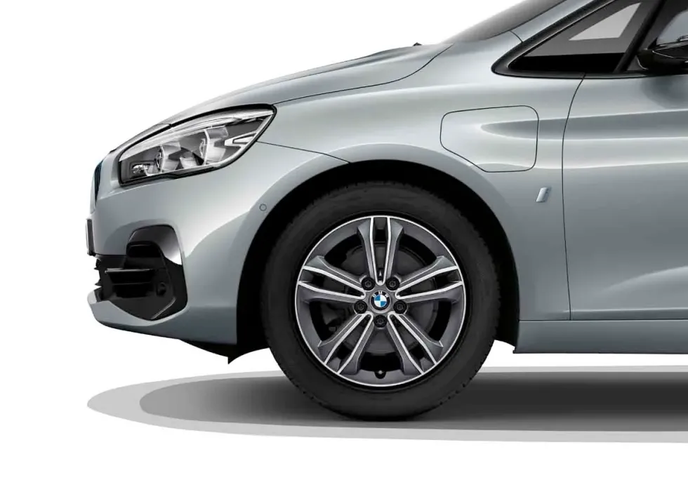 BMW Sommerkompletträder Doppelspeiche 549 bicolor (orbitgrey / glanzgedreht) 17 Zoll RDCi 2er F45 F46 Michelin
