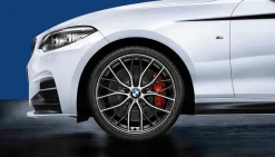 BMW Sommerkompletträder M Performance Doppelspeiche 405 bicolor (orbitgrey / glanzgedreht) 19 Zoll RDCi 1er F20 F21 2er F22 F23 Pirelli (Mischbereifung)