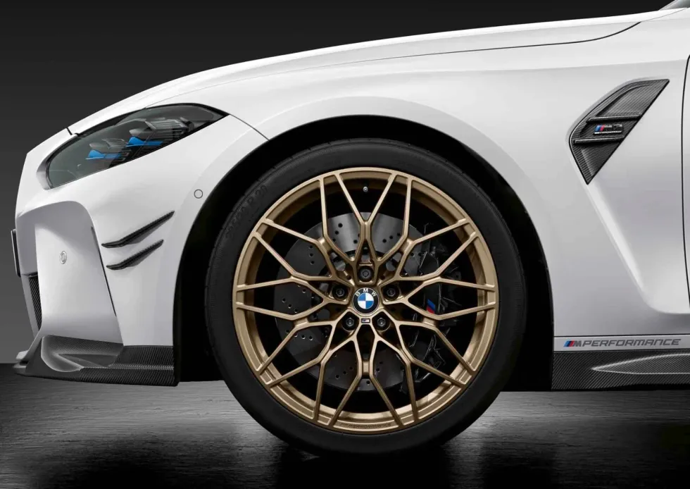 BMW Sommerkompletträder M Performance Kreuzspeiche 1000M gold bronze matt 20/21 Zoll RDCi M2 G87 M3 G80 M4 G82 G83 Yokohama (Mischbereifung)