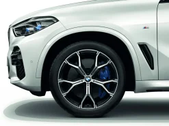 BMW Sommerkompletträder M Y-Speiche 741M Bicolor (orbit grey/hochglanzpoliert) 21 Zoll RDCi X5 G05 LCI X6 G06 LCI Hankook (Mischbereifung)