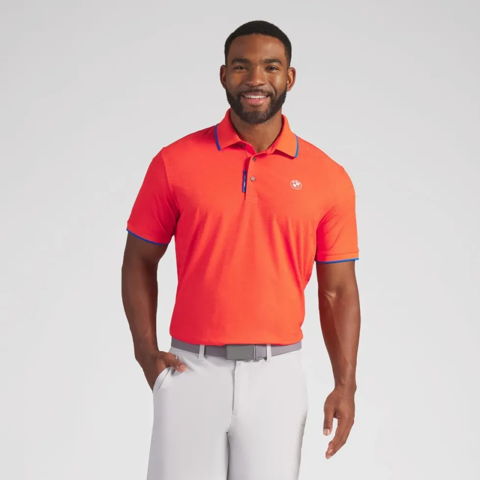 BMW Twisted Diamond Poloshirt Herren dunkles orange