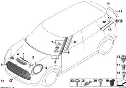 BMW Zierring Scheinwerfer rechts schwarz F54