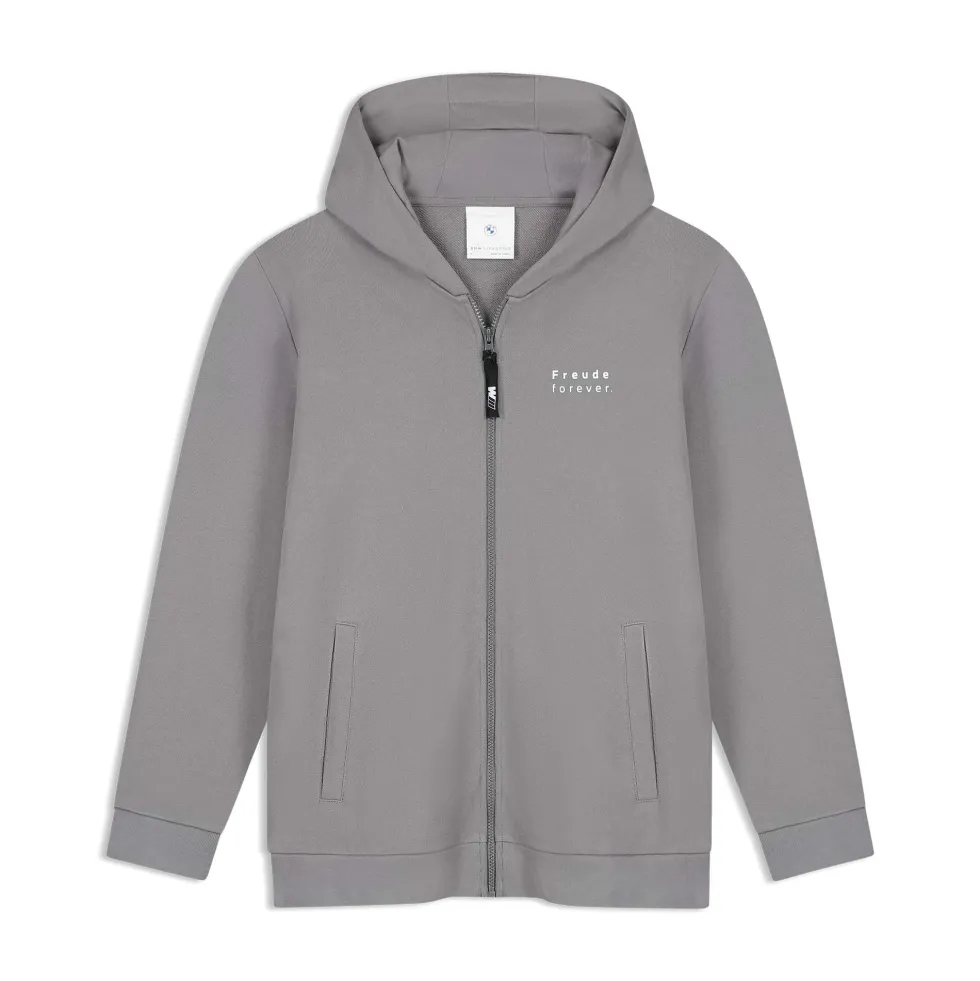 BMW Zip-Sweathoodie Logo reverse Unisex grau