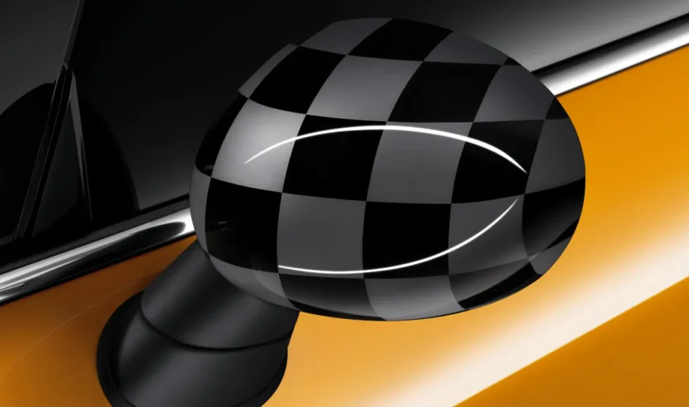 MINI Abdeckung Spiegel Checkered Flag schwarz grau