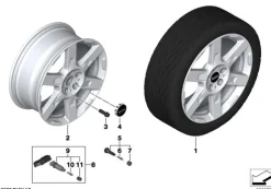 MINI Alufelge Asteroid Spoke 944 jet black uni 7,5Jx18 ET50 Countryman U25
