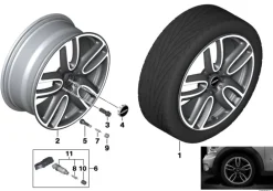 MINI Alufelge JCW Course Spoke 523 jet black uni 8Jx19 ET47 F60