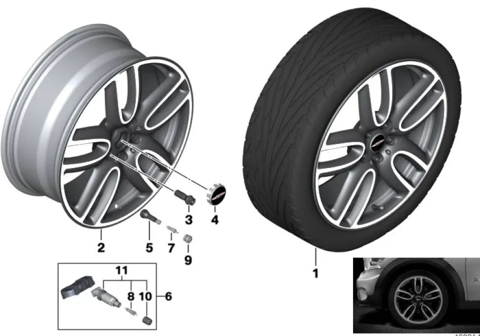 MINI Alufelge JCW Course Spoke 523 jet black uni 8Jx19 ET47 F60