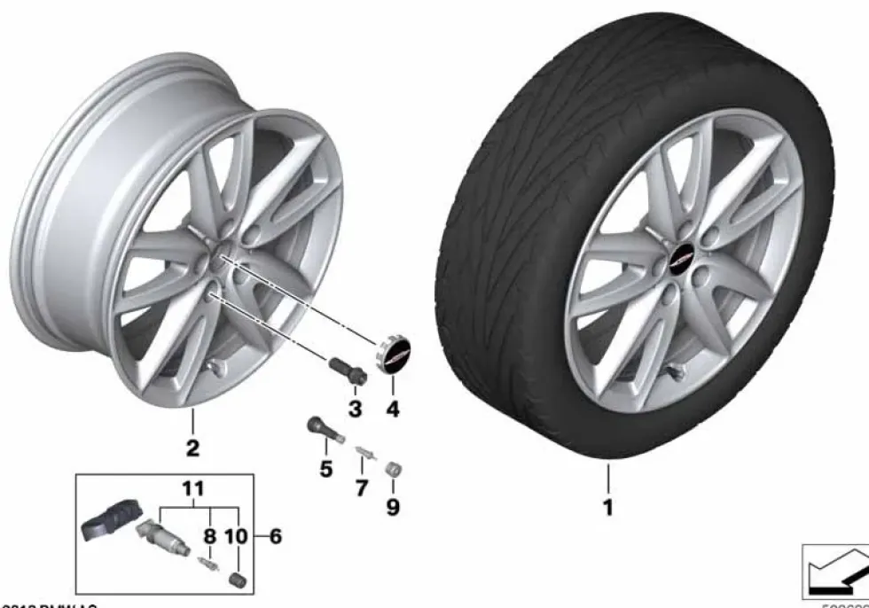 MINI Alufelge JCW Grip Spoke 815 brightsilver 7,5Jx18 ET51 F60