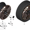 MINI Alufelgen Final Spoke 665 bicolor (schwarz II/hochglanzpoliert) 8Jx18 ET54 Clubman F54