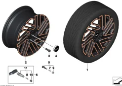 MINI Alufelgen Final Spoke 665 bicolor (schwarz II/hochglanzpoliert) 8Jx18 ET54 Clubman F54