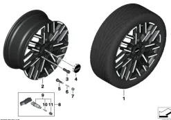 MINI Alufelge Night Flash Spoke 984 bicolor (spectre grey/hochglanzpoliert) 7,5Jx18 ET50 Aceman J05