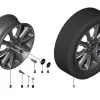 MINI Alufelge Sandblast Turned 132 7J x 17 ET 48 Bicolor (Schwarz / glanzgedreht) Vorderachse / Hinterachse