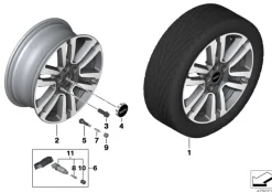 MINI Alufelge Seven Spoke 497 spectre grey 7J x 17 ET 54 Vorderachse / Hinterachse