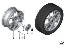 MINI Alufelge X Lite 84 6,5J x 16 ET 48 Silber Vorderachse / Hinterachse