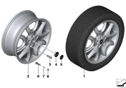 MINI Alufelge Y-Spoke anthrazit hell 139 silber/glanzgedreht 7,5Jx19 ET52 R60/R61