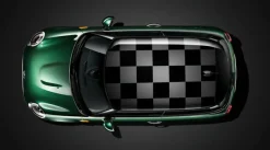 MINI Dachdekor Chequered Flag grau für schwarzes Dach