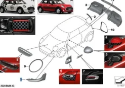 MINI JCW Black Band Spoiler vorn links / rechts F55 F56 F57