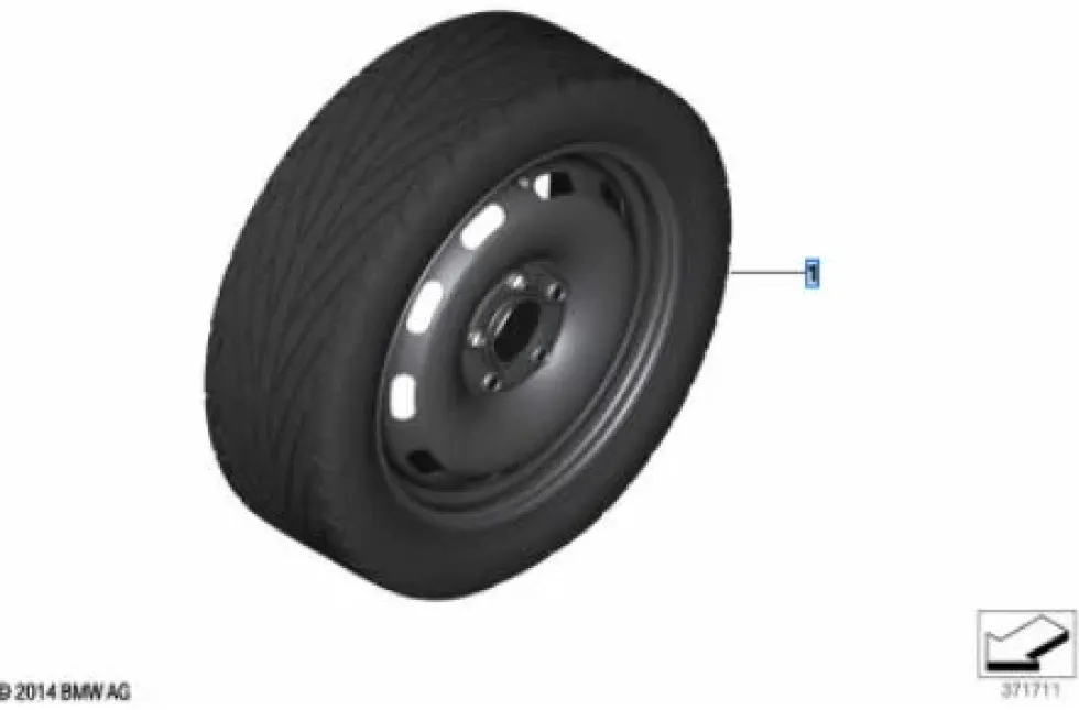 MINI Notrad Stahl Styling 12 silber 15 Zoll F55 F56 F57
