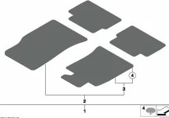 MINI Satz Fussmatten Velours R57