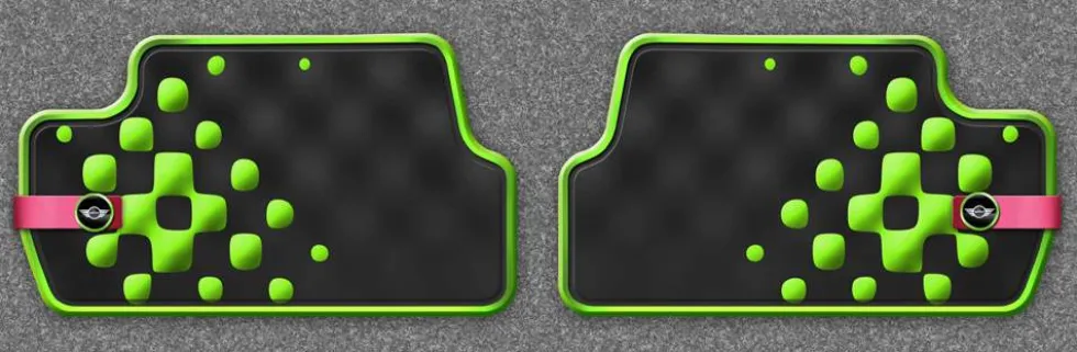 MINI Satz Gummimatten Vivid Green hinten