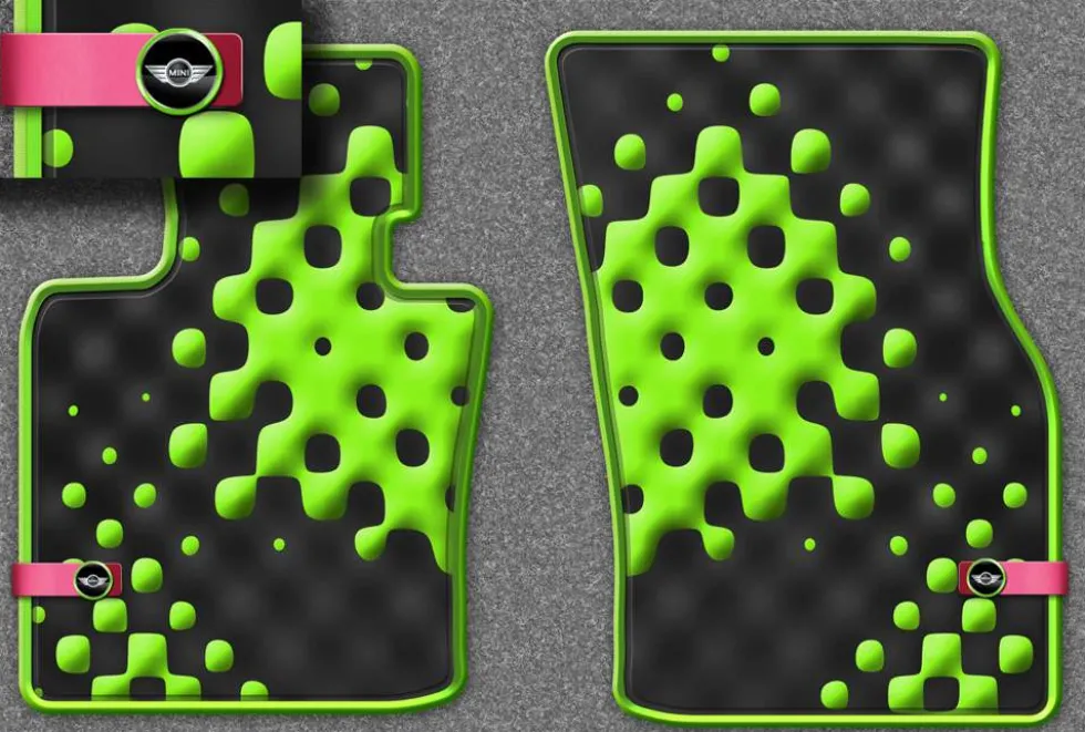 MINI Satz Gummimatten Vivid Green vorne